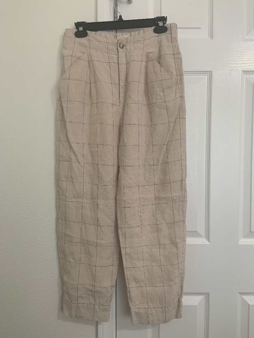 Madewell Size 2 Linen-Blend Windowpane Pants